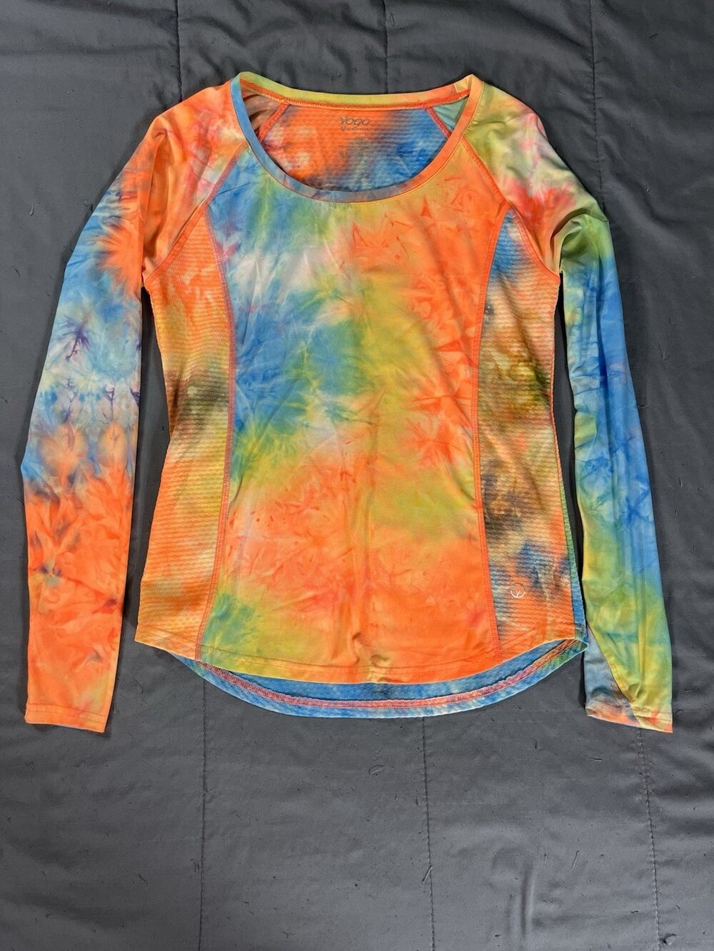 Vogo Athletica Womens Small S Long Sleeve Shirt Tie Dye Performance Running Top